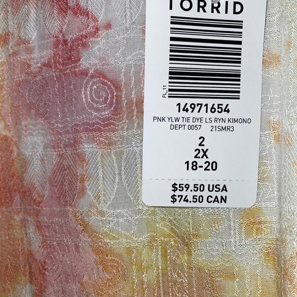 NWT Torrid Size 2 Tie Dye Kimono - Picture 2 of 3